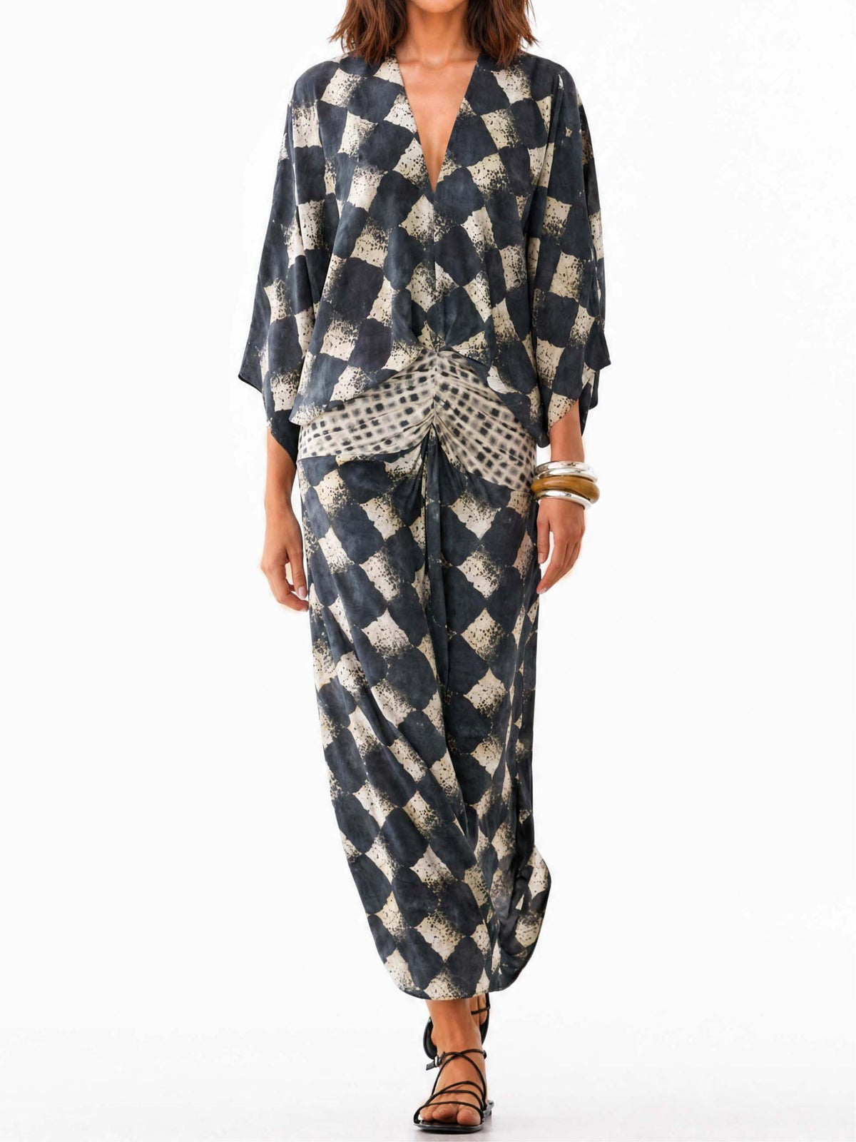 Maelia | Vestido Largo Estampado Mosaico Mediterráneo Mujer
