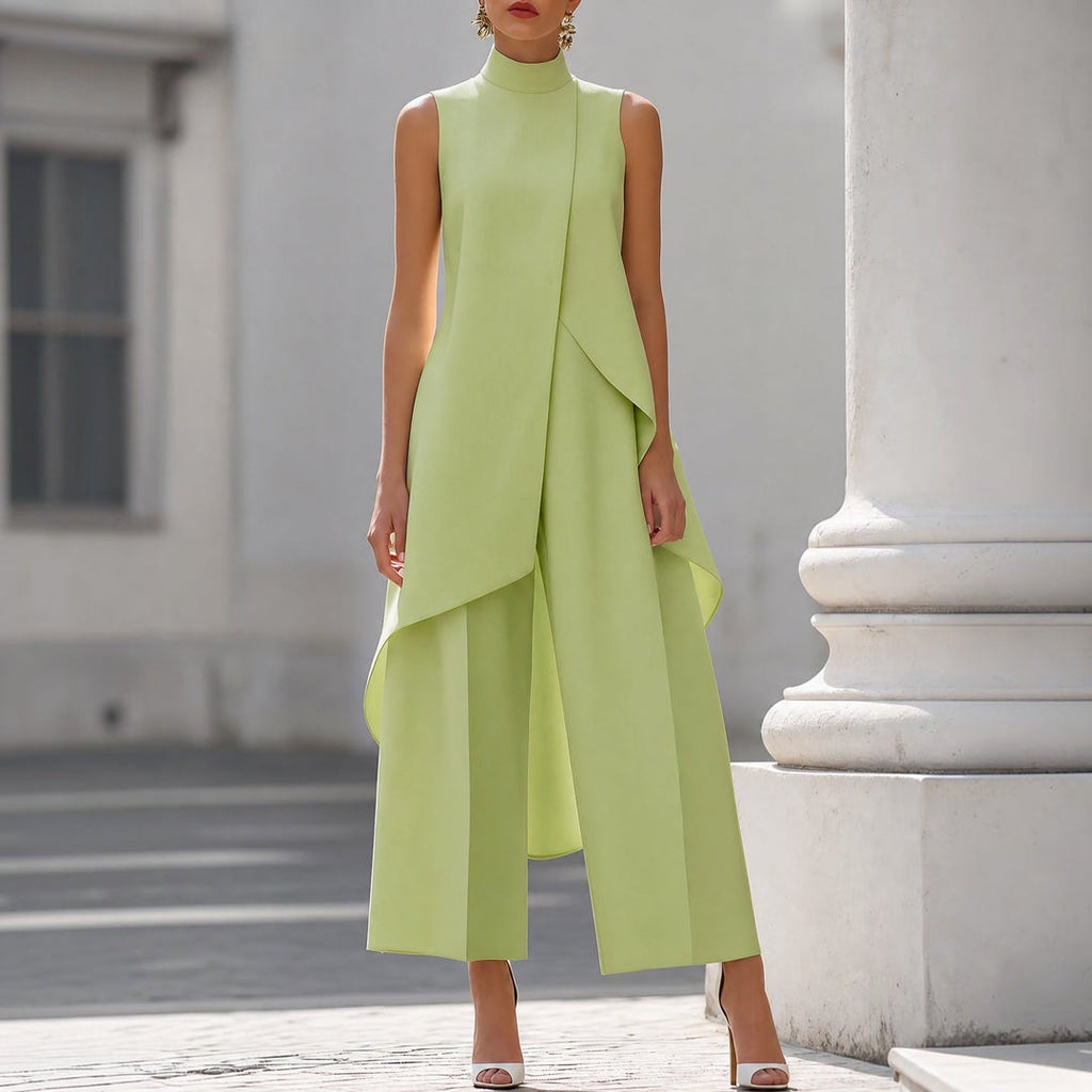 Daniela | Conjunto Elegante de Cuello Alto con Top Drapeado