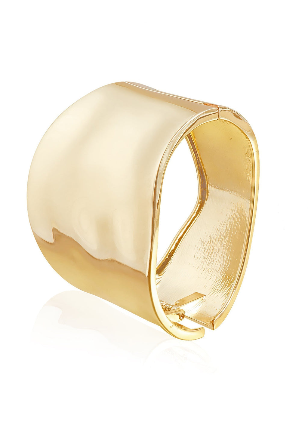 Gloria | Brazalete Ancho Ondulado Dorado