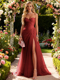 Ariadna | Vestido Largo de Fiesta con Drapeado y Abertura Lateral