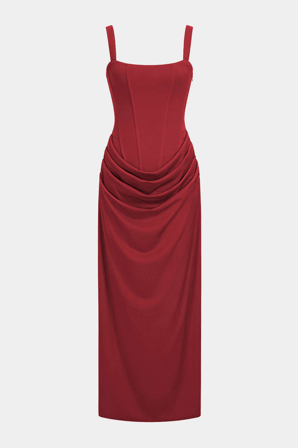 Mercedes | Vestido Largo con Lazada en la Espalda Burdeos