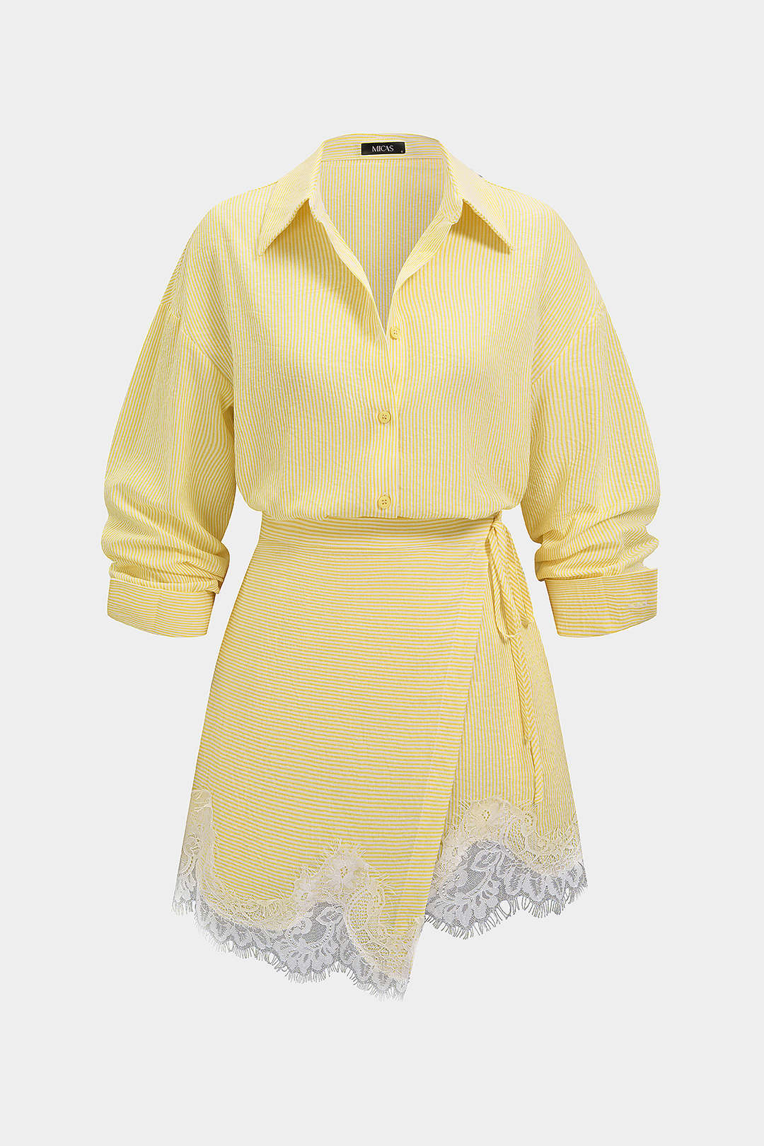 Silvia | Conjunto de Blusa de Rayas y Falda Celeste