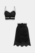 Teresa | Conjunto de Top Calado y Falda Amarillo