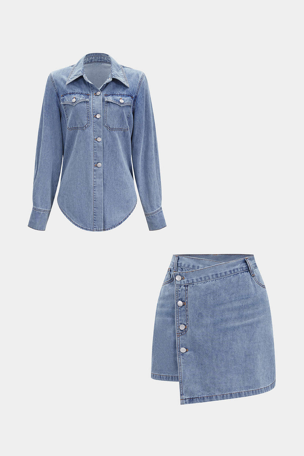 Carmen | Conjunto Vaquero de Top y Falda Azul