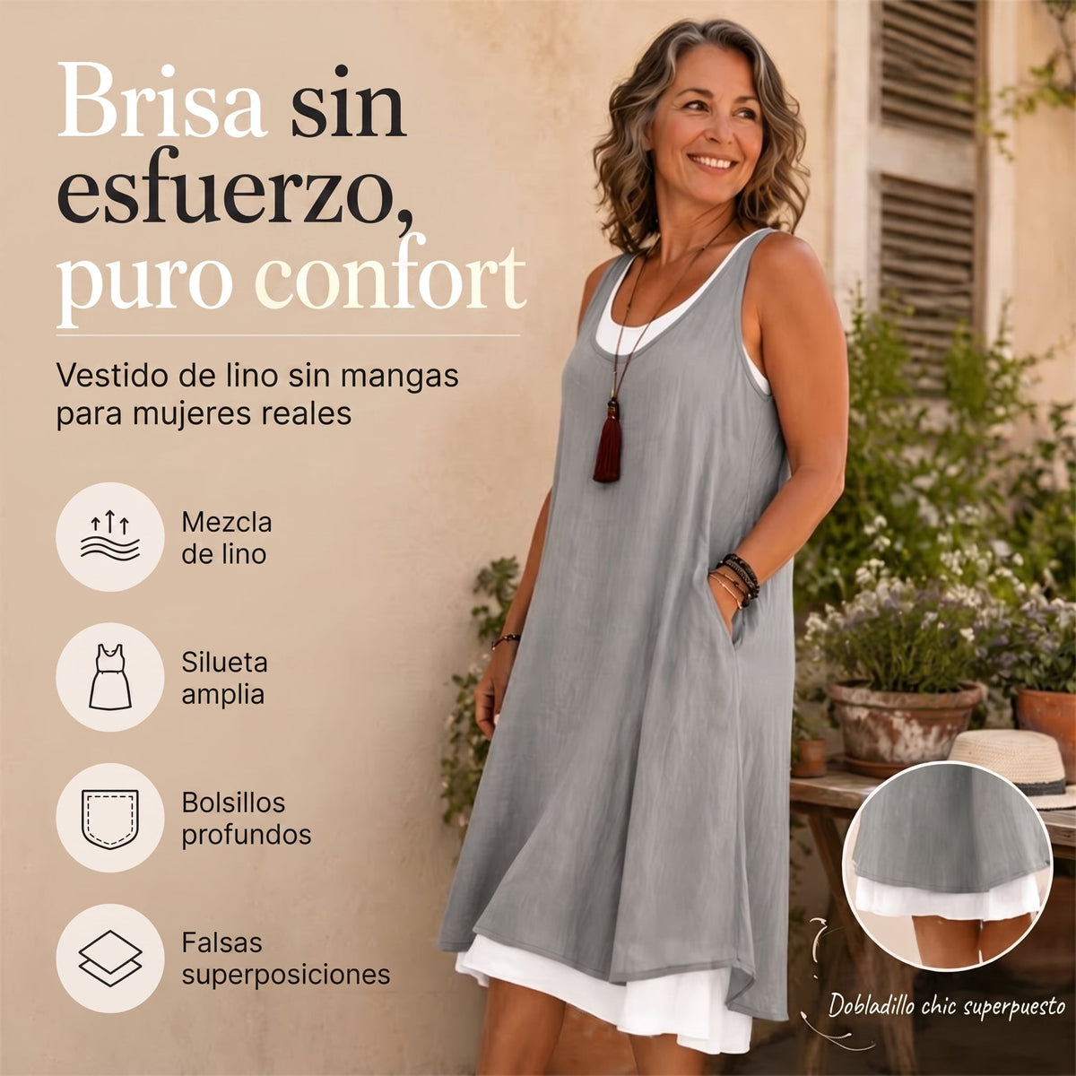 Nora | Conjunto de Dos Piezas de Tirantes, Corte Amplio y Cómodo