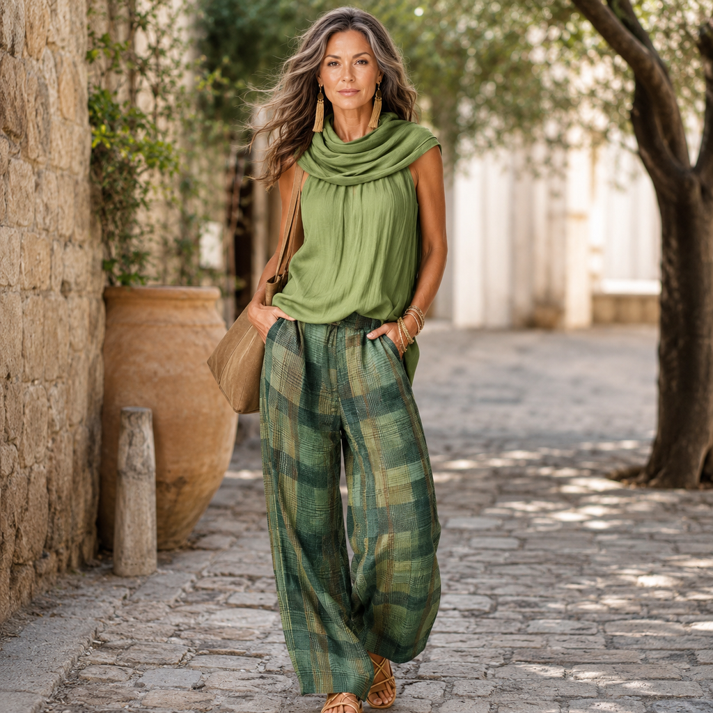Lucía | Conjunto de Blusa Fluida y Pantalón Ancho