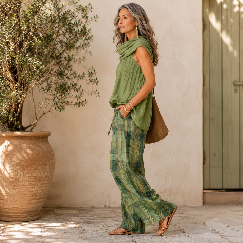 Lucía | Conjunto de Blusa Fluida y Pantalón Ancho