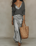 Ainhoa | Vestido Midi Satinado Elegante Mujer