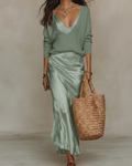 Ainhoa | Vestido Midi Satinado Elegante Mujer