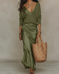 Ainhoa | Vestido Midi Satinado Elegante Mujer