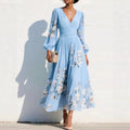 Manuela | Vestido Midi Plisado con Escote en V Verde