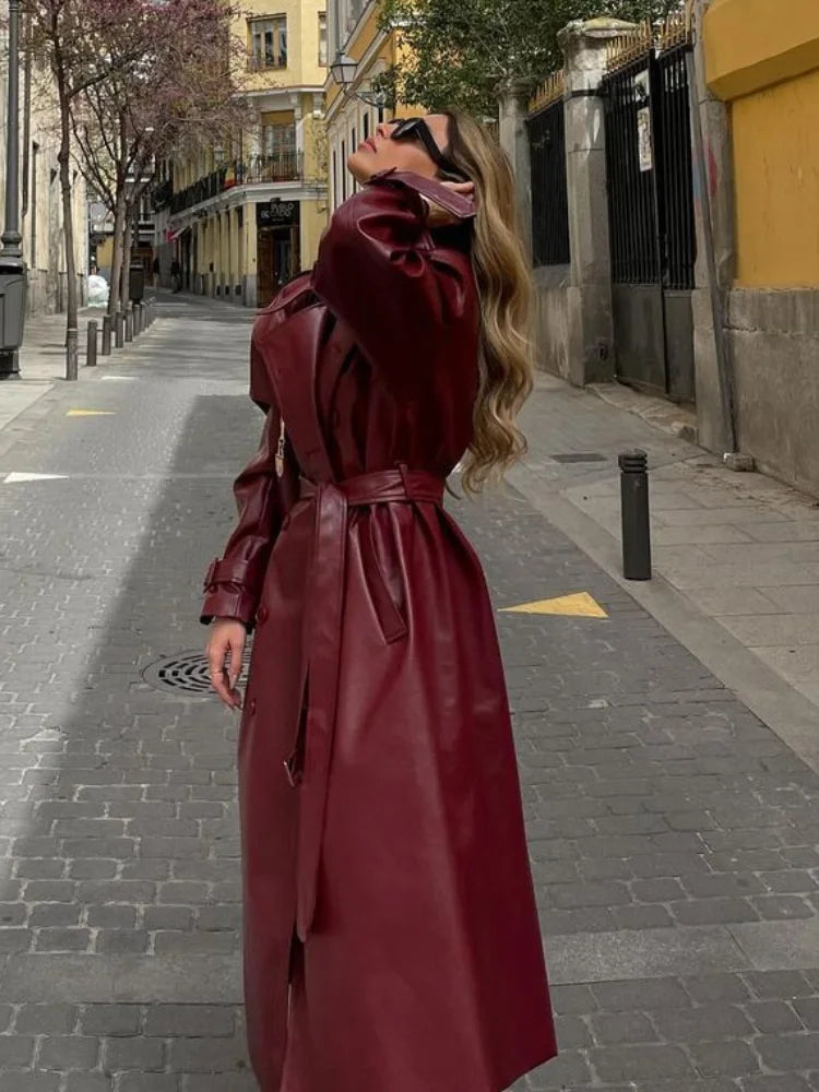 Estefanía | Abrigo de Piel Burdeos