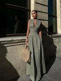 Victoria | Vestido Largo sin Mangas de Cintura Alta