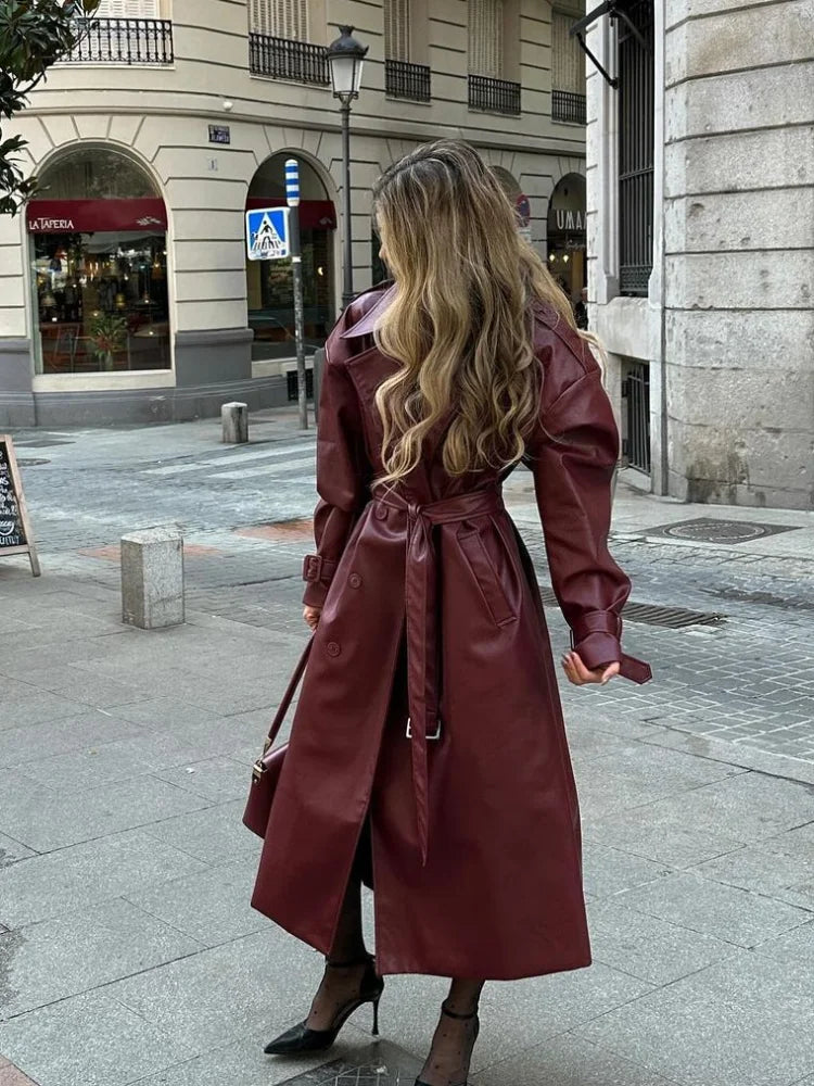 Estefanía | Abrigo de Piel Burdeos