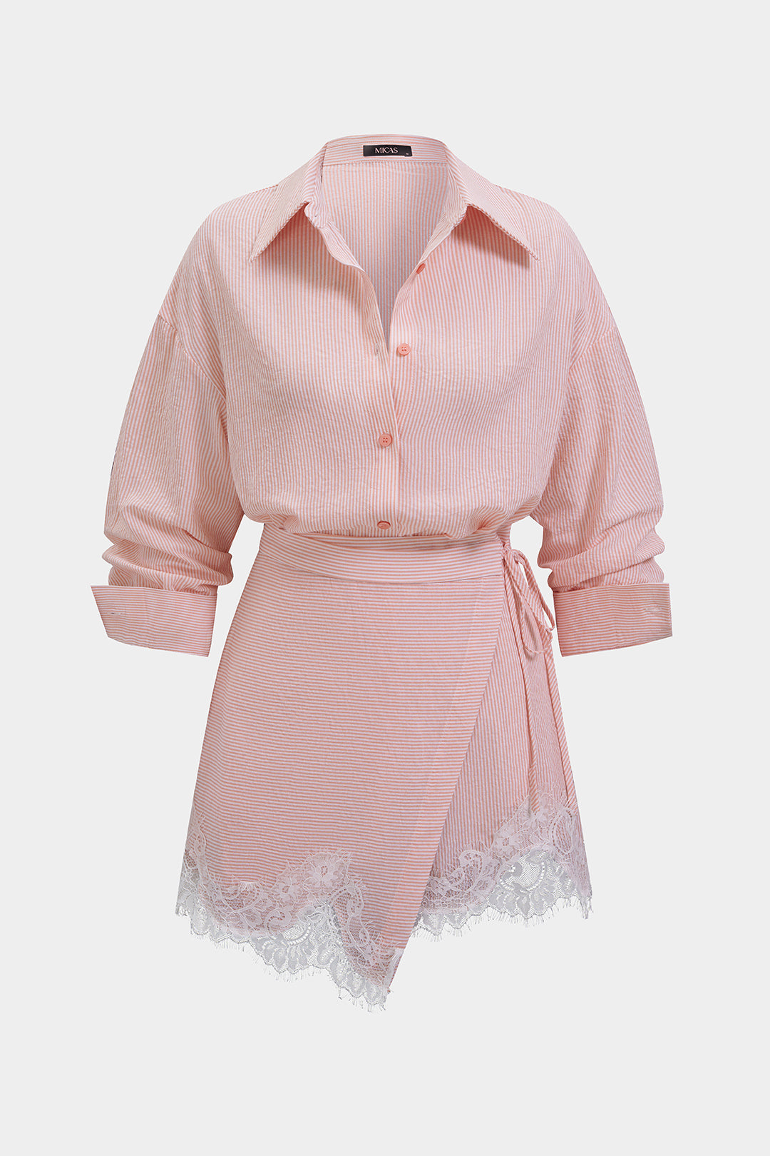 Silvia | Conjunto de Blusa de Rayas y Falda Celeste
