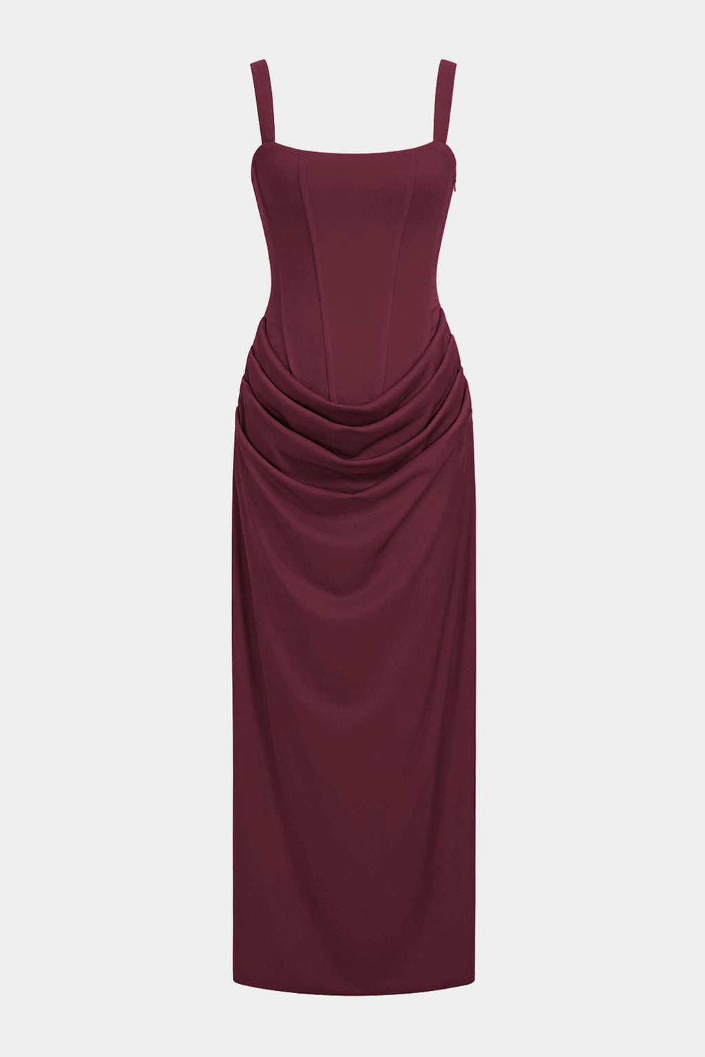 Mercedes | Vestido Largo con Lazada en la Espalda Burdeos