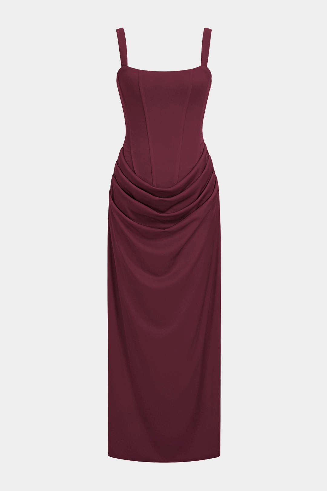 Mercedes | Vestido Largo con Lazada en la Espalda Burdeos