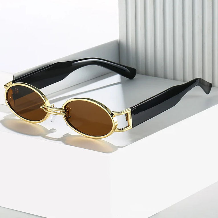 Adela | Gafas de Sol Ovaladas con Montura Dorada