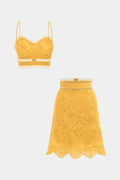 Teresa | Conjunto de Top Calado y Falda Amarillo