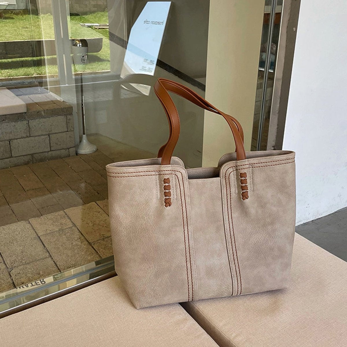 Carla | Bolso Tote de Cuero Sintético Shopper Grande