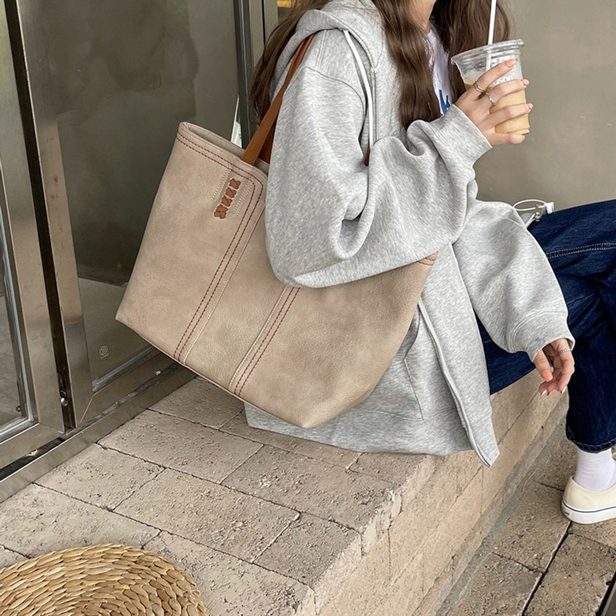 Carla | Bolso Tote de Cuero Sintético Shopper Grande