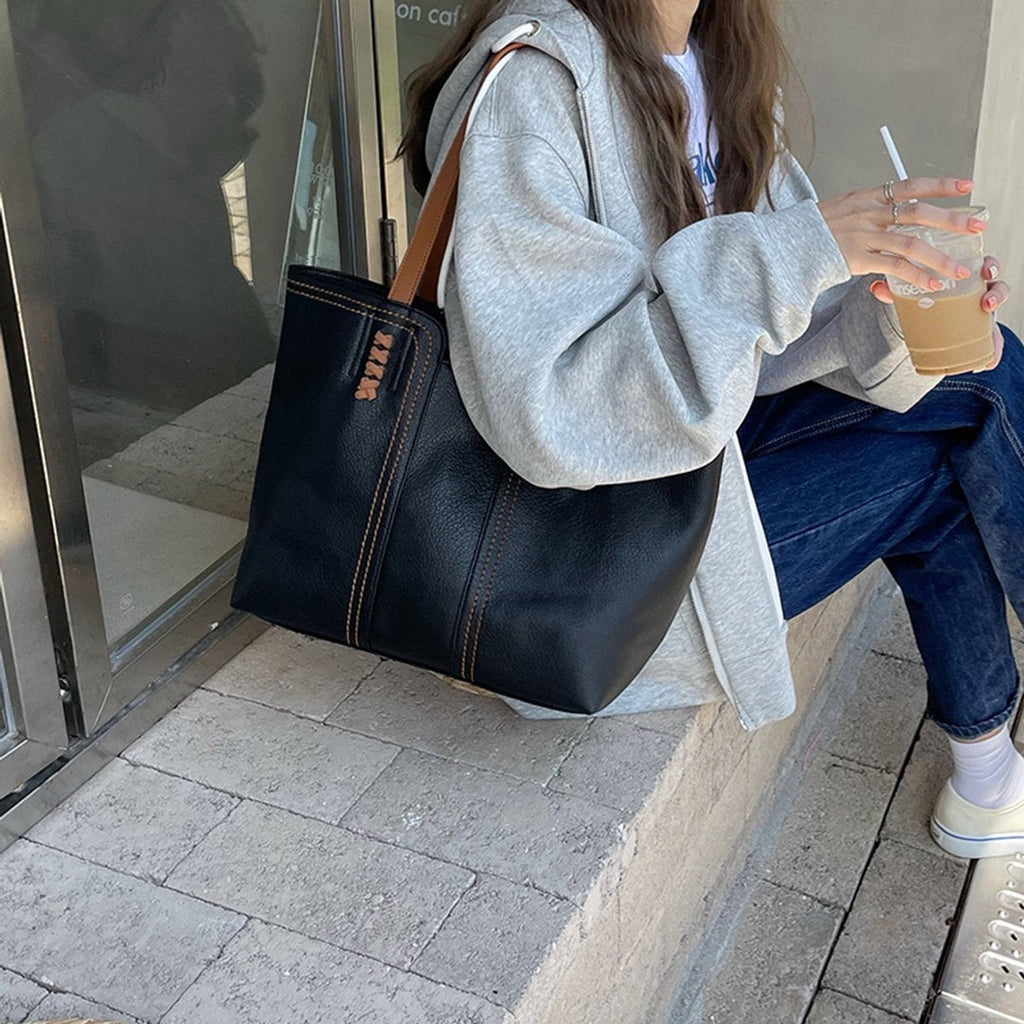 Carla | Bolso Tote de Cuero Sintético Shopper Grande
