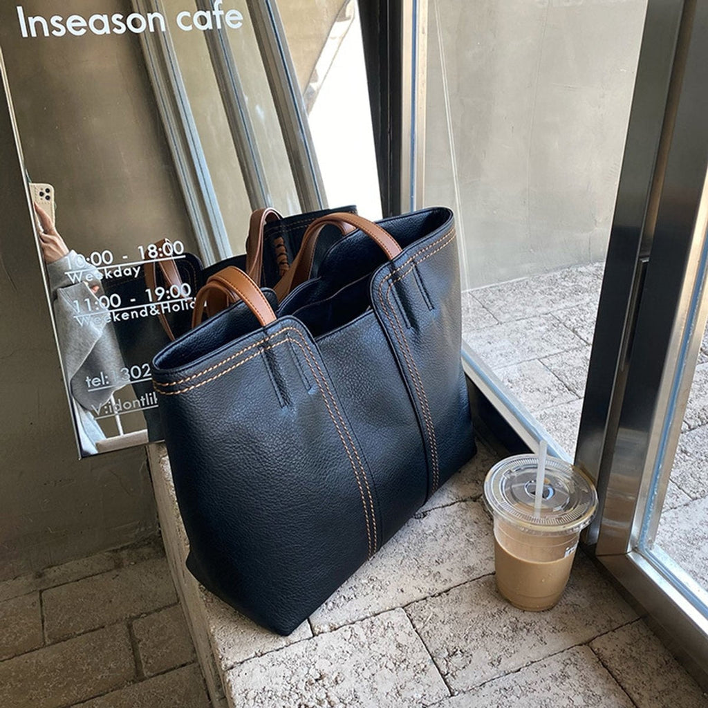 Carla | Bolso Tote de Cuero Sintético Shopper Grande
