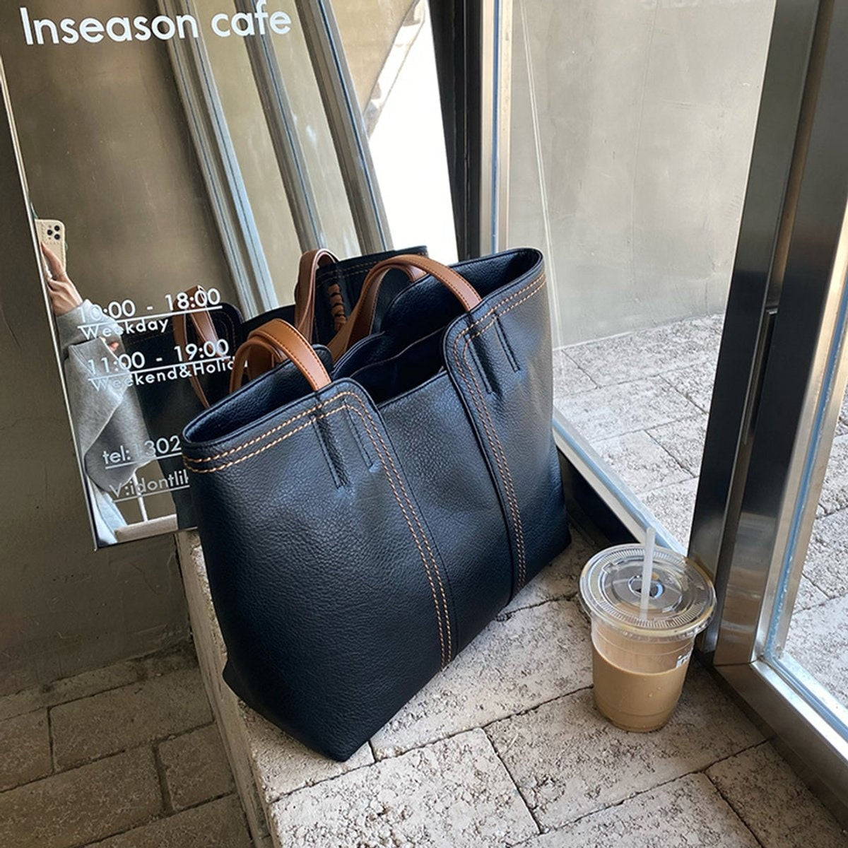 Carla | Bolso Tote de Cuero Sintético Shopper Grande