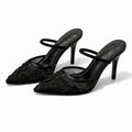 Cayetana | Zapatos Slingback de Tacón Kitten con Bordado Floral Mujer Punta Fina