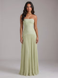 Josefina | Vestido Largo Fluido Verde Menta