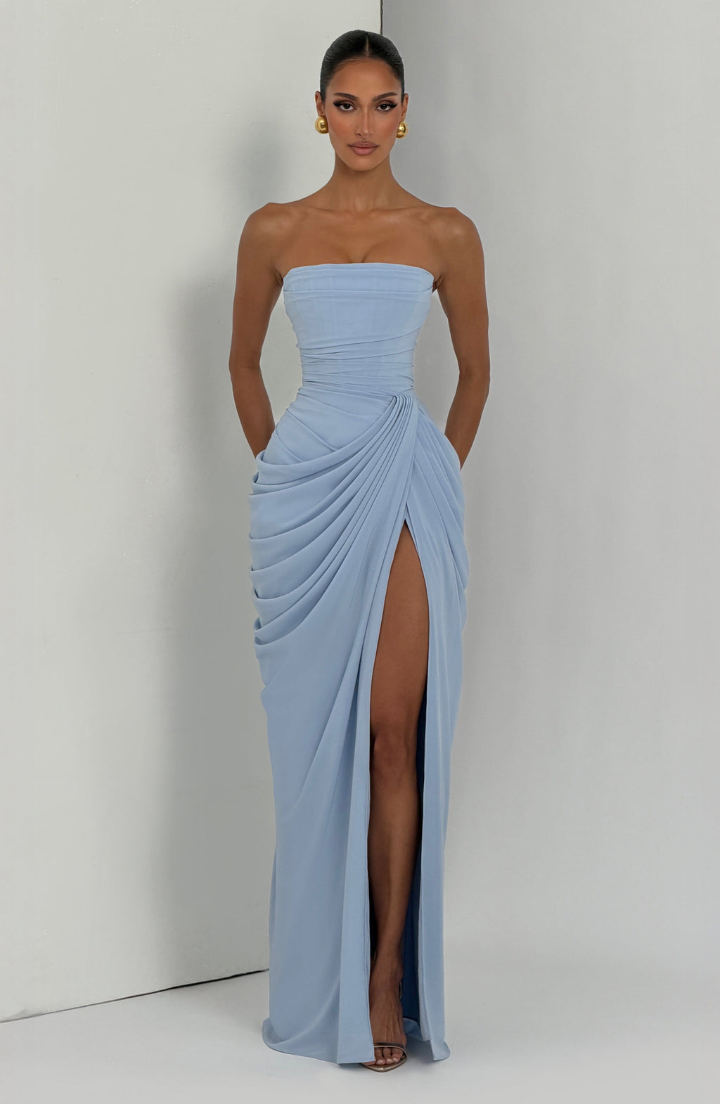 Margarita | Vestido Largo sin Tirantes Amarillo