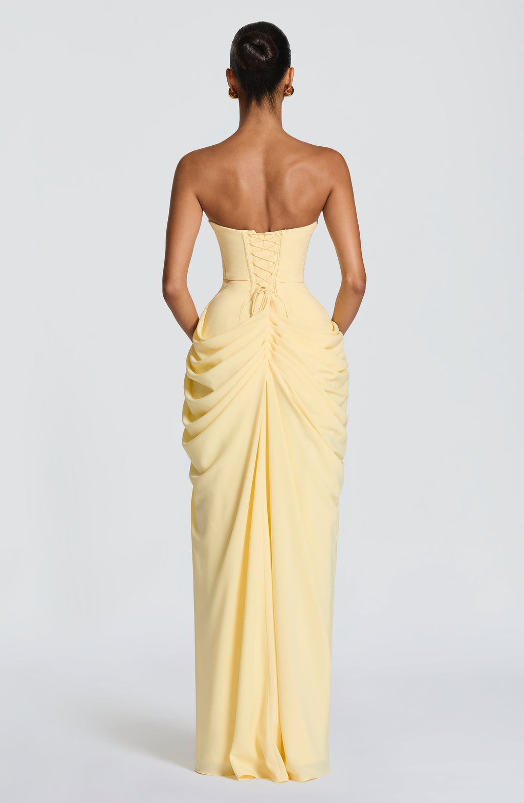 Margarita | Vestido Largo sin Tirantes Amarillo