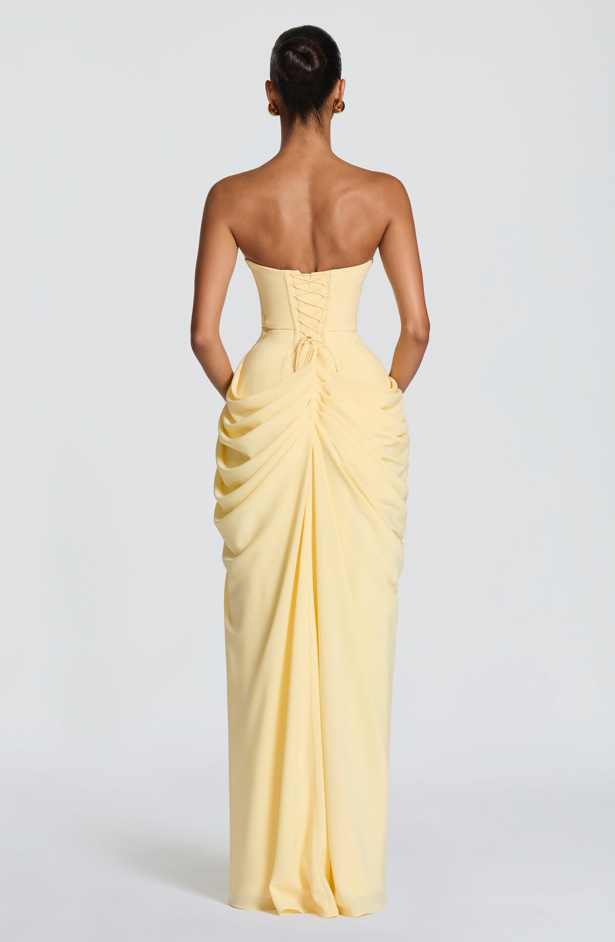 Margarita | Vestido Largo sin Tirantes Amarillo