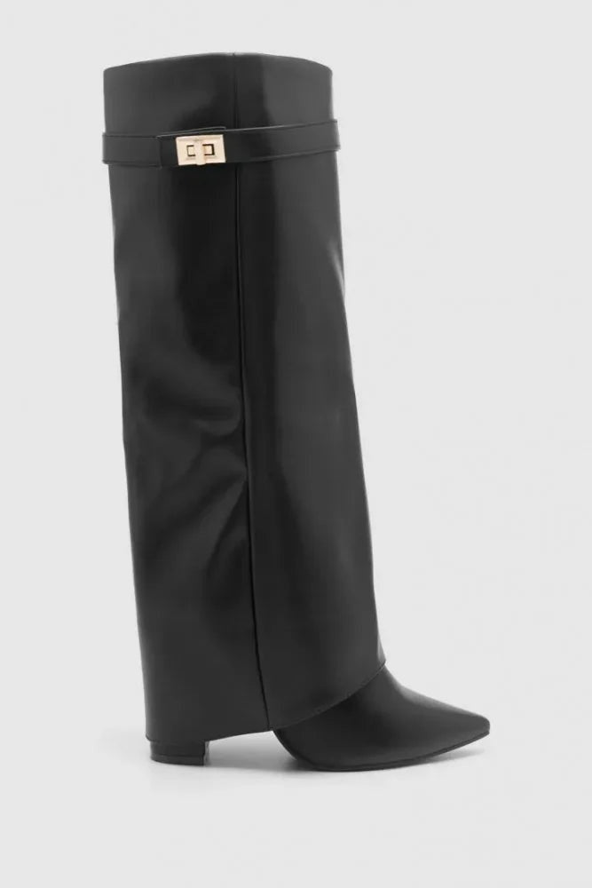 Leonor | Bota Alta de Ante con Caña Alta y Hebilla