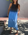 Esperanza | Vestido Largo de Verano Degradado Mujer Sin Mangas Abertura Lateral