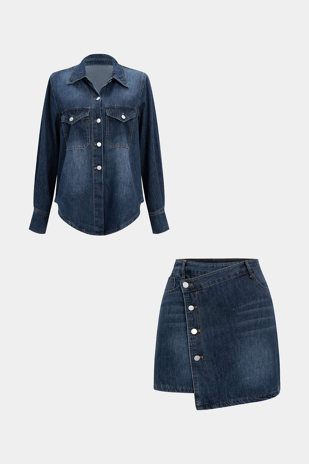Carmen | Conjunto Vaquero de Top y Falda Azul