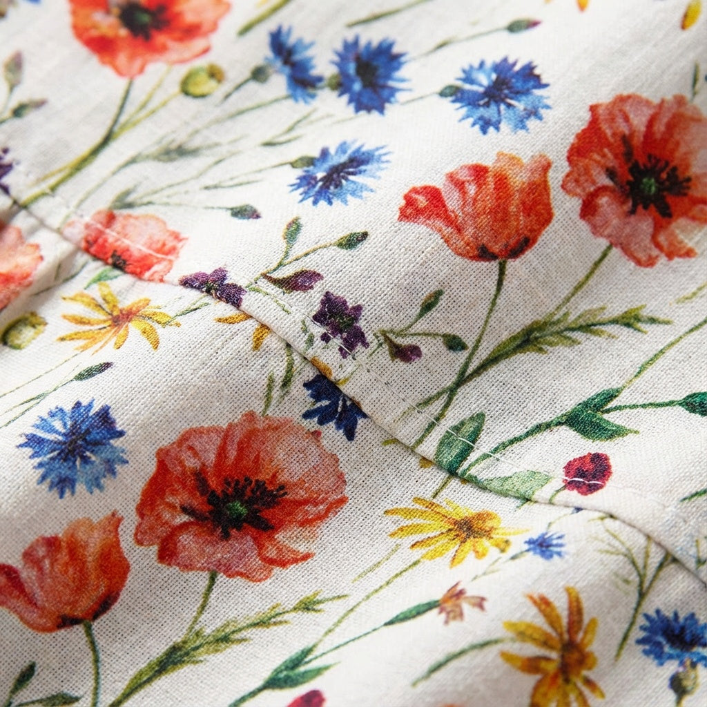 Lola | Vestido Midi Floral Mujer Manga Corta Bolsillos Corte A