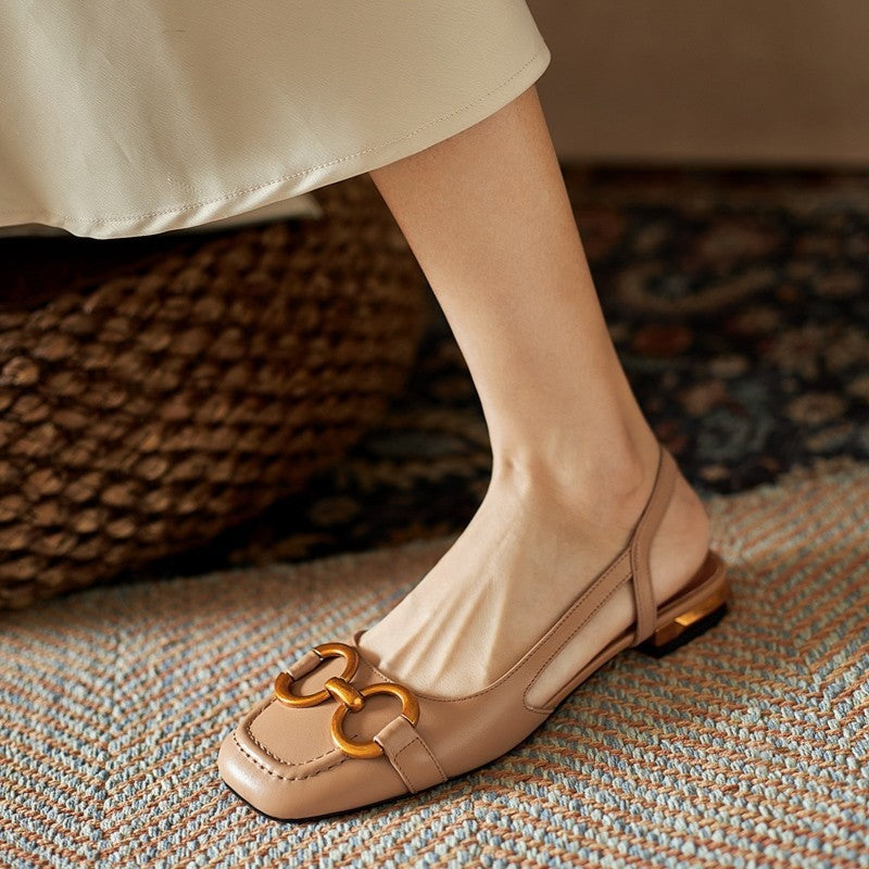 Salomé | Sandalias Planas Slingback Mujer Hebilla