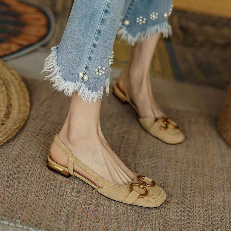 Salomé | Sandalias Planas Slingback Mujer Hebilla