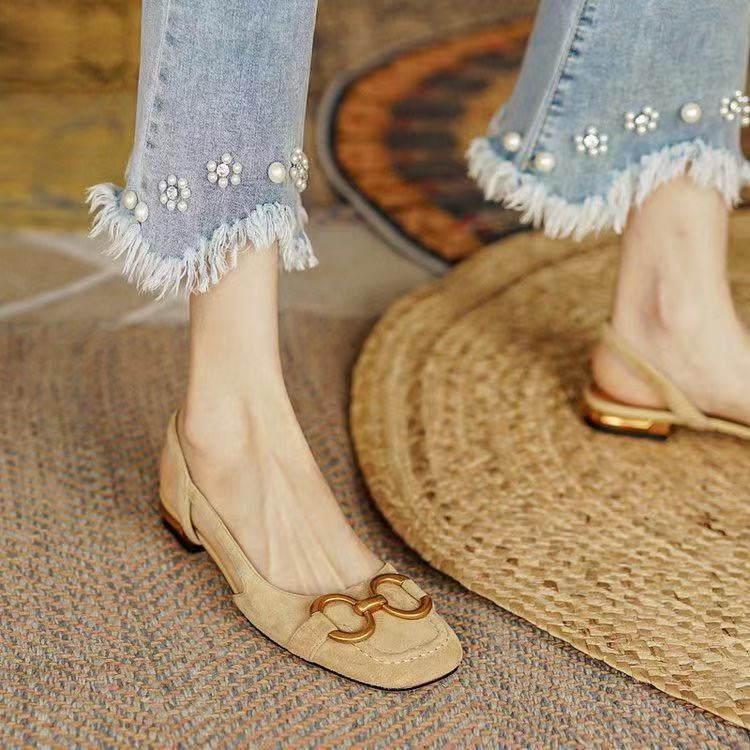 Salomé | Sandalias Planas Slingback Mujer Hebilla