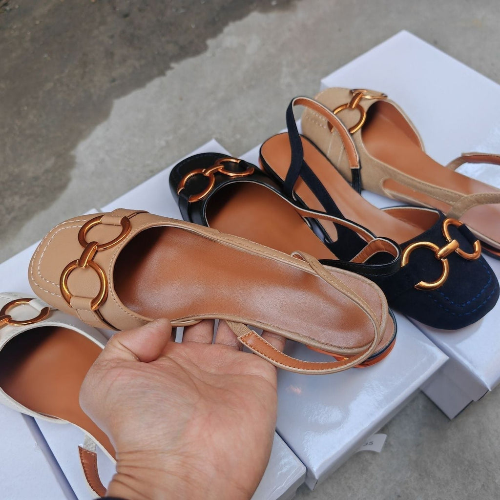 Salomé | Sandalias Planas Slingback Mujer Hebilla