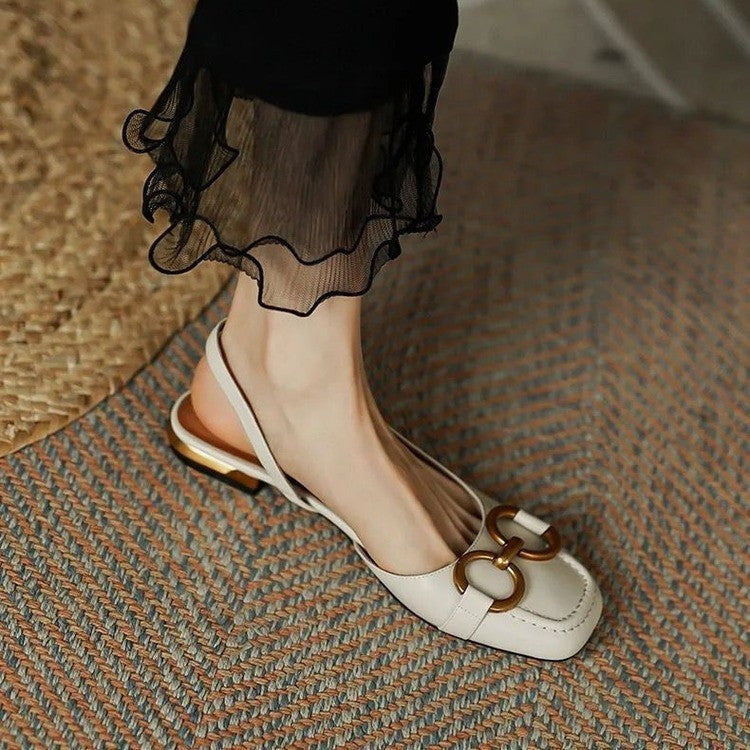Salomé | Sandalias Planas Slingback Mujer Hebilla