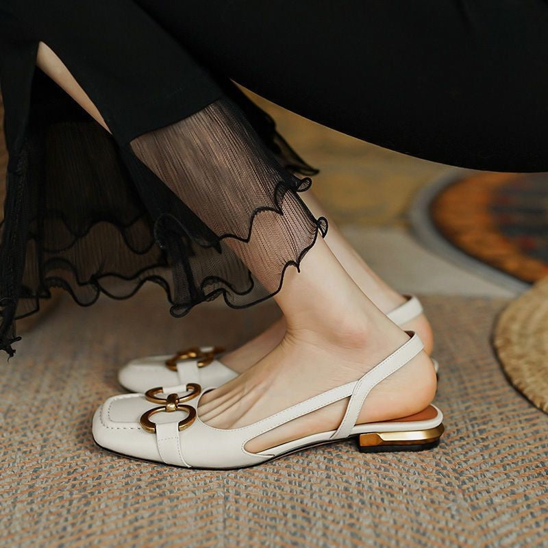 Salomé | Sandalias Planas Slingback Mujer Hebilla