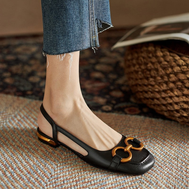 Salomé | Sandalias Planas Slingback Mujer Hebilla