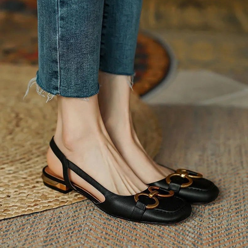 Salomé | Sandalias Planas Slingback Mujer Hebilla