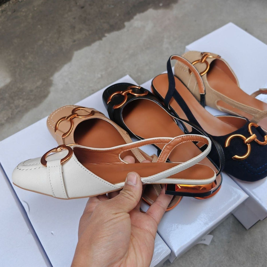 Salomé | Sandalias Planas Slingback Mujer Hebilla