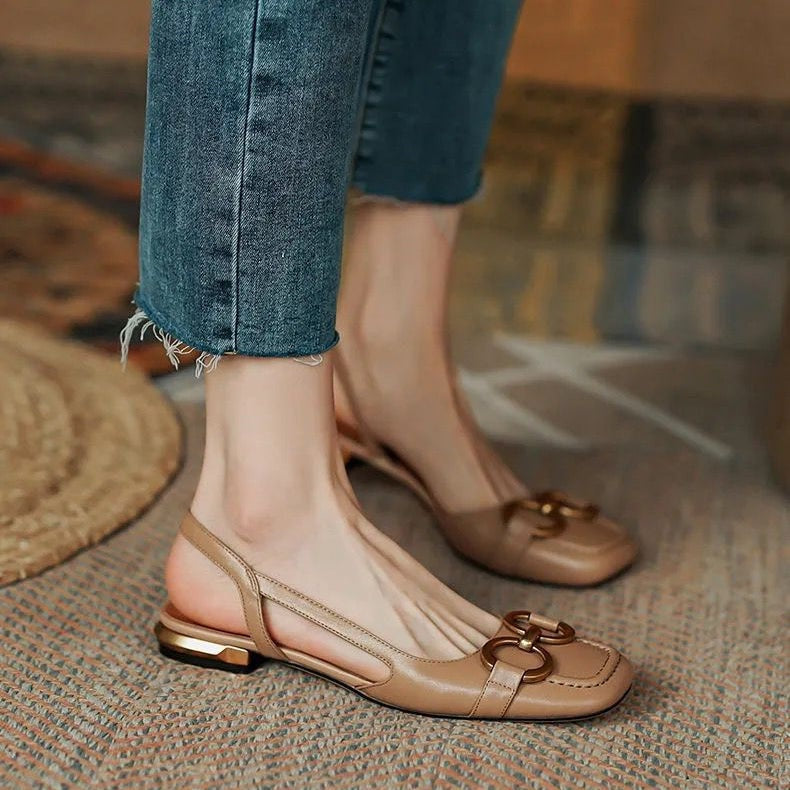 Salomé | Sandalias Planas Slingback Mujer Hebilla