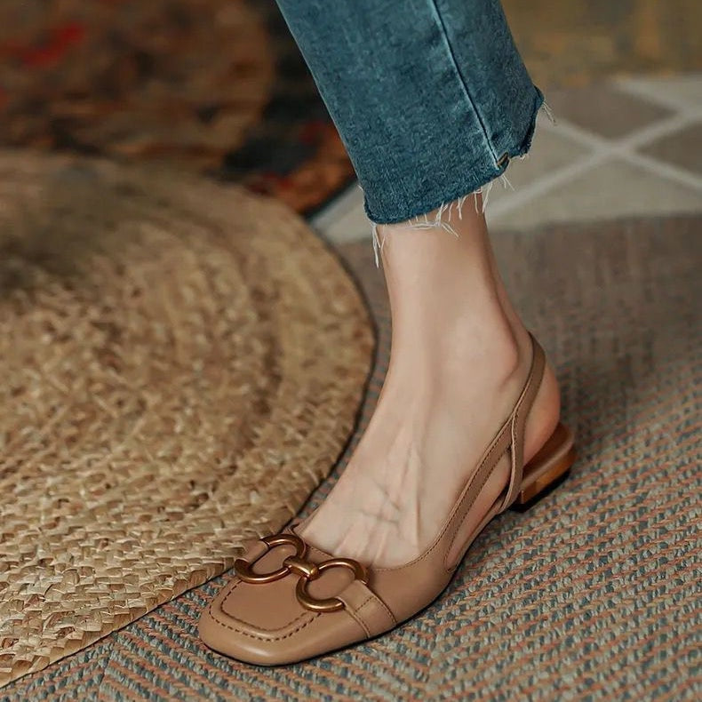 Salomé | Sandalias Planas Slingback Mujer Hebilla