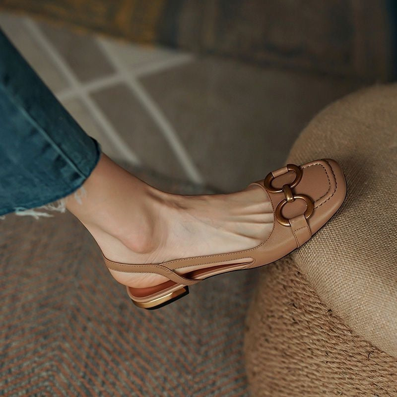 Salomé | Sandalias Planas Slingback Mujer Hebilla