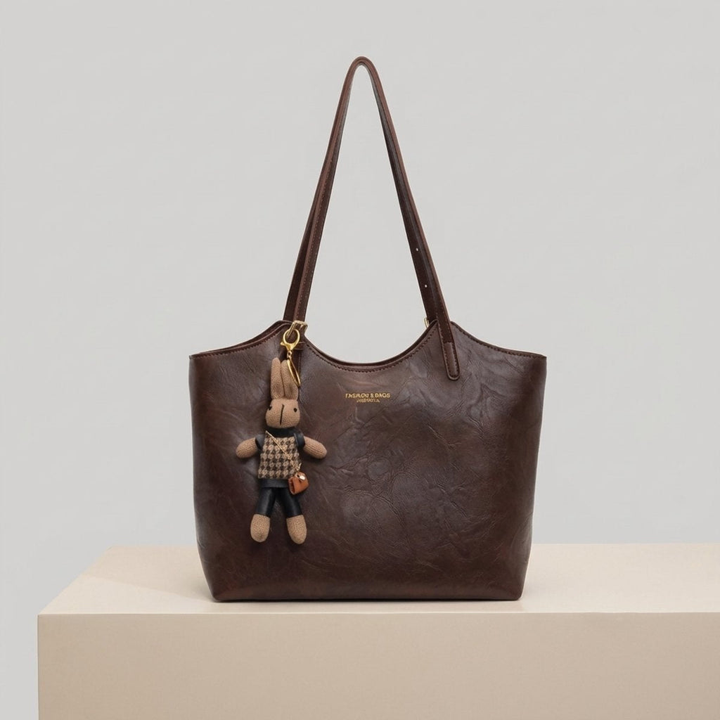Macarena | Bolso Tote de Cuero Vegano Grande con Colgante